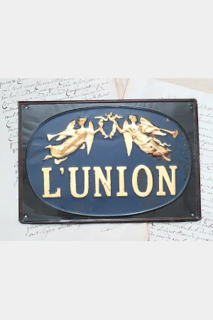 Antiek Frans reclamebord “L’Union”