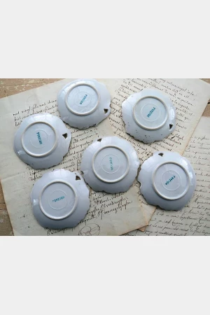 Set (6 stuks) petit four bordjes "Blaadjes"