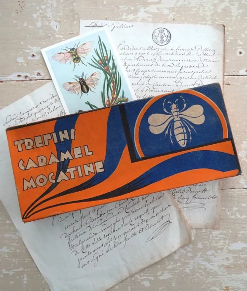 Oude doos "Trefins Caramel Mocatine"