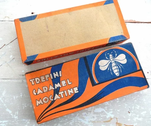 Oude doos "Trefins Caramel Mocatine"