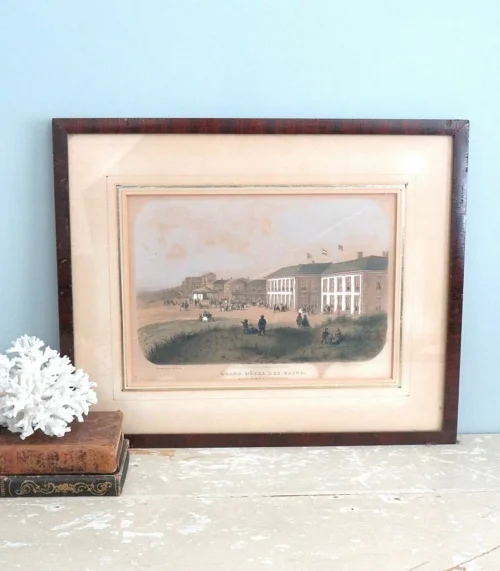 Antieke Litho "Grand Hôtel Des Bains"- Musique sur la Terrasse