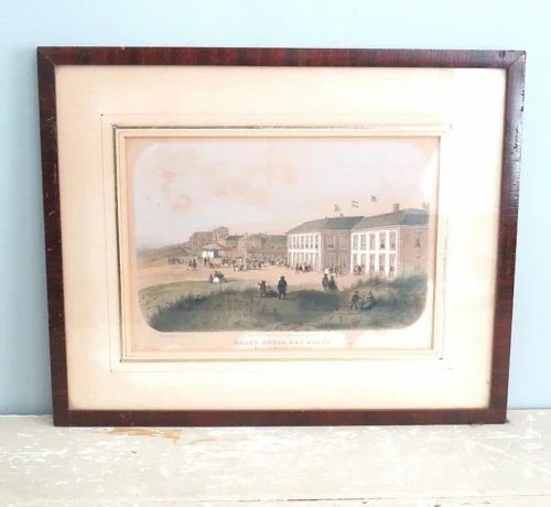 Antieke Litho "Grand Hôtel Des Bains"- Musique sur la Terrasse