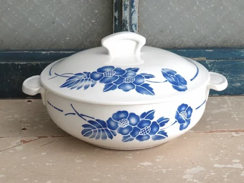 Oude Franse dekschaal met  deksel   - MDL/ Hamage " Edmond "