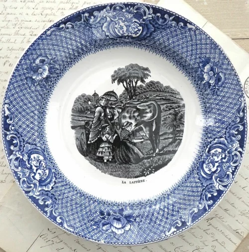 Antiek bord “La Laitière”