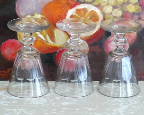 Set van  3 antieke Franse bistro-/ liqueurglazen