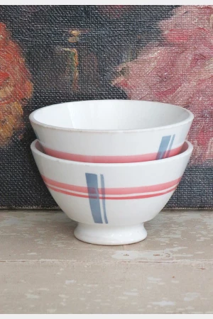 Oude Franse spoelkom “Rood/ blauw geruit”