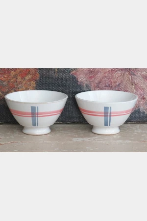 Oude Franse spoelkom “Rood/ blauw geruit”