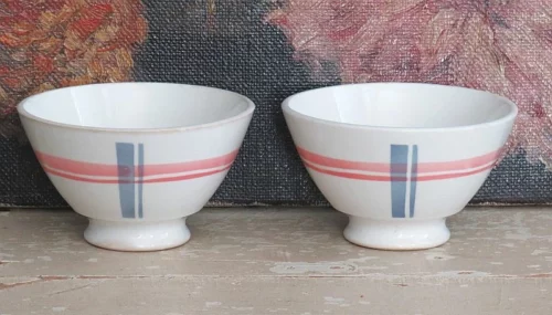 Oude Franse spoelkom “Rood/ blauw geruit”