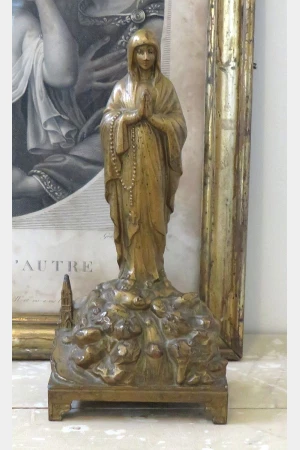 Antieke bronzen speeldoos "Lourdes"