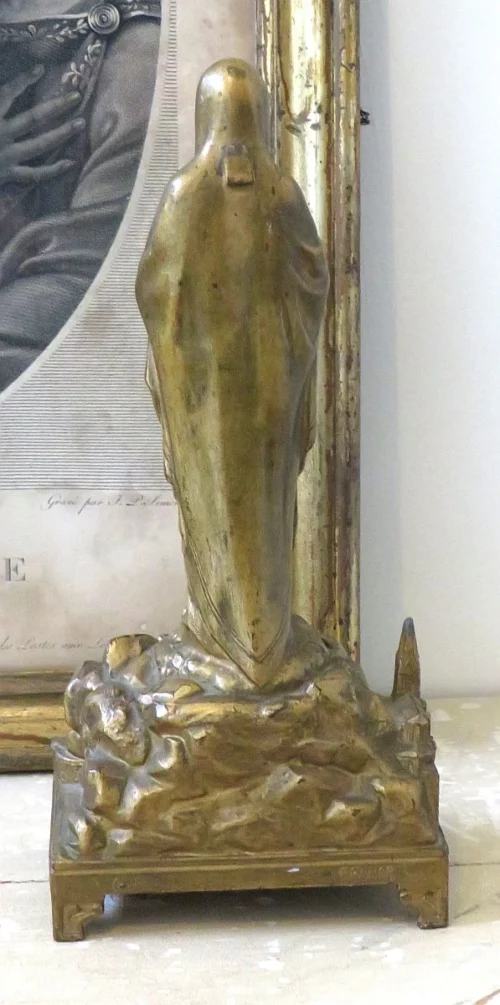Antieke bronzen speeldoos "Lourdes"