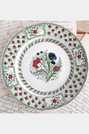 Antiek Frans bordje  Louis Lebeuf - Montereau 1834 "Bloemen"