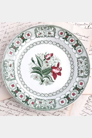 Antiek Frans bordje  Louis Lebeuf - Montereau 1834  "Rozen"