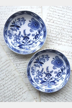 Set van 2 oude schaaltjes BFK "Sakse" Blauw