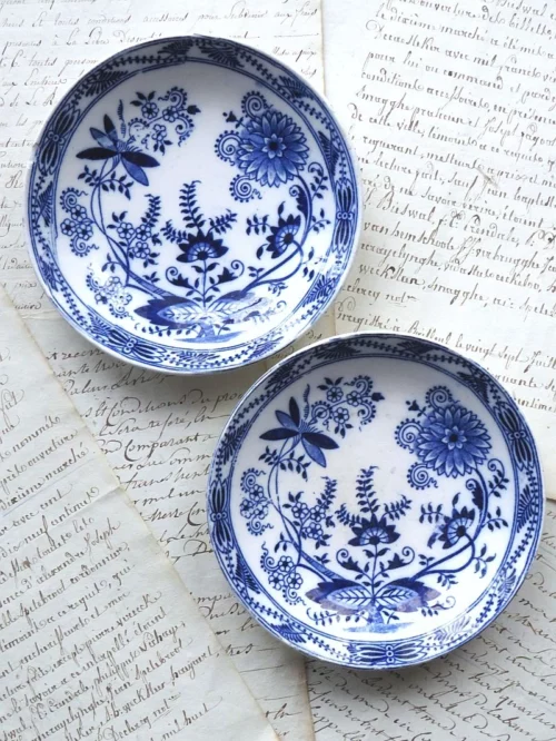 Set van 2 oude schaaltjes BFK "Sakse" Blauw