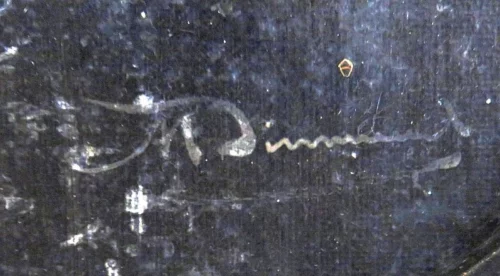 Antiek schilderij "Meisje met hoed" 1906