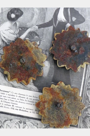 Antieke Franse bronzen bloemrozetten