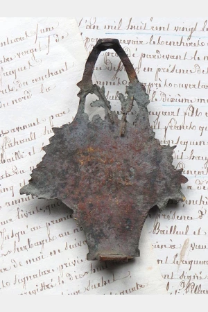 Antiek Frans bronzen ornament "Bloemenmand"