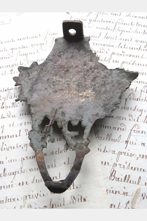 Antiek Frans bronzen ornament "Bloemenmand"