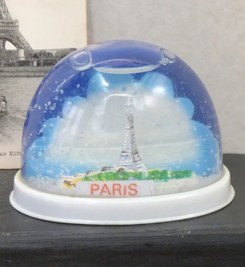 Set (4) Vintage sneeuwbollen " Paris"