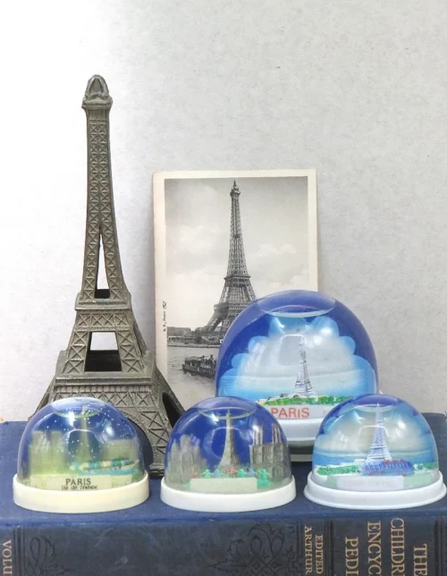 Set (4) Vintage sneeuwbollen " Paris"