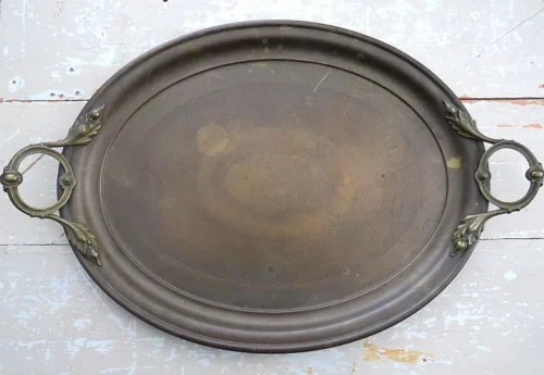 Oud ovaal dienblad