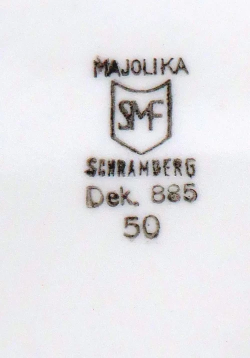 Oude schaal – Schramberg Majolika Dek. 885 50