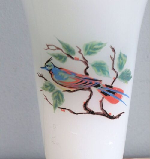 Opaline vaasje met vogeltje