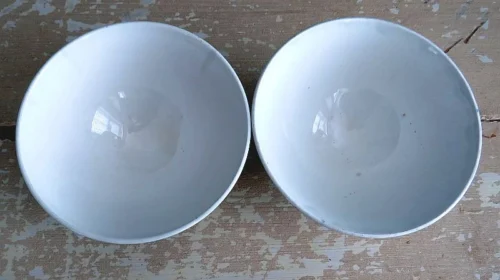 Set (2 st.) Handbeschilderde Franse spoelkommen Sareguemines "Sunny"