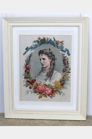 Oude prent in lijst " Christine Nilsson"