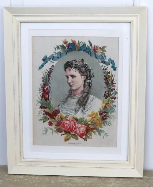 Oude prent in lijst " Christine Nilsson"
