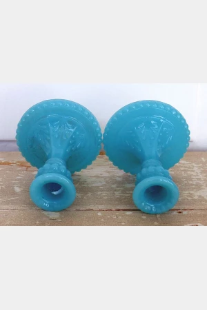 Kandelaartje - blauwe opaline