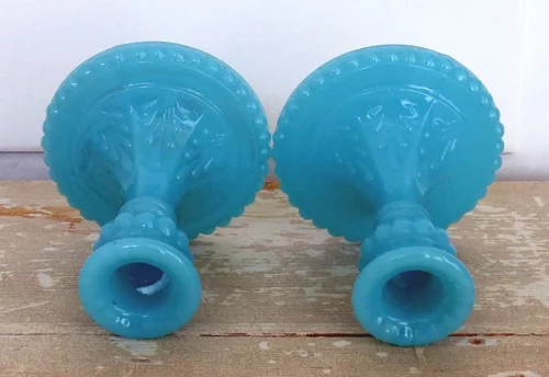 Kandelaartje - blauwe opaline