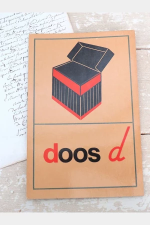 Oude schoolplaat / taalkaart "Doos"
