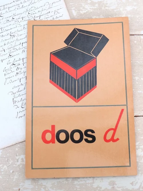 Oude schoolplaat / taalkaart "Doos"
