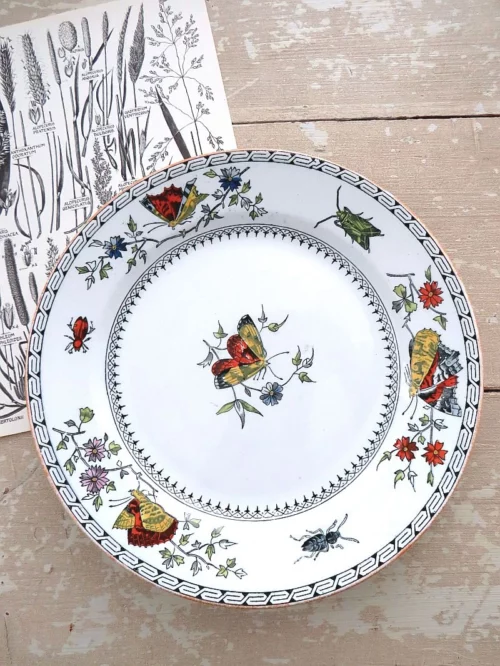 Antiek bordje Société Céramique "Papillon"
