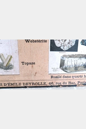 Antieke Franse schoolplaat Les Fils d'Emile Deyrolle "Minéralogie"