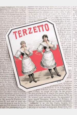 Antiek etiket "Terzetto"No. 15218