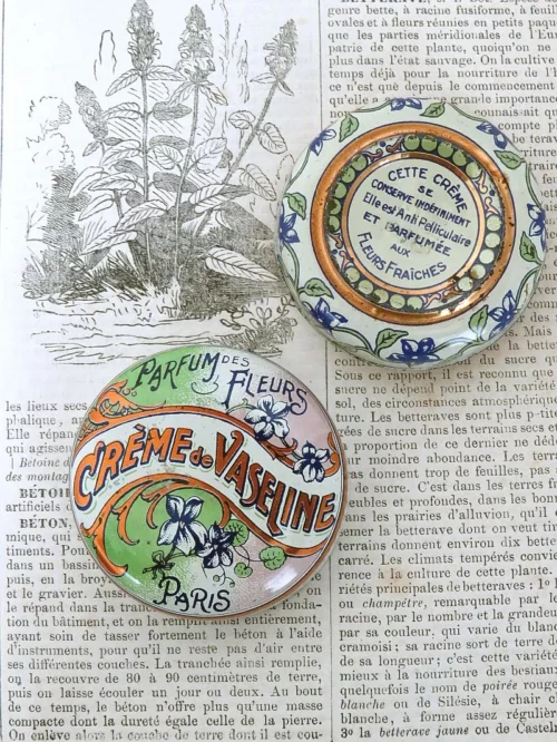Antiek blikje Crème de Vaseline "Parfum des Fleurs" PARIS