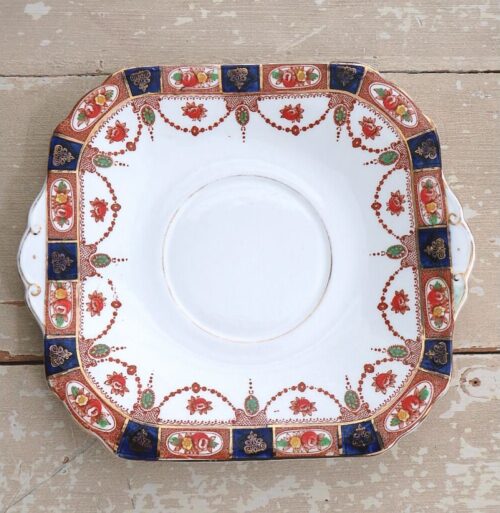 7- Delig gebaksstel/ bordenset “Carlisle Ware” Burgess Bros Longton