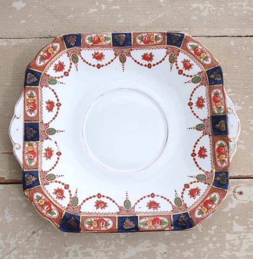 7- Delig gebaksstel/ bordenset “Carlisle Ware” Burgess Bros Longton