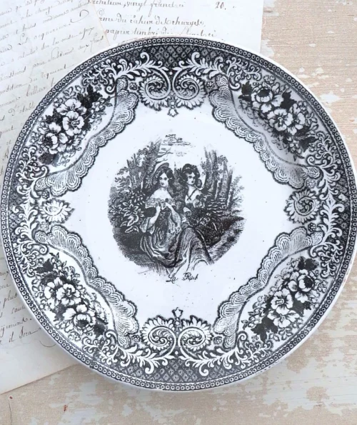 Antiek Frans bord "Août"