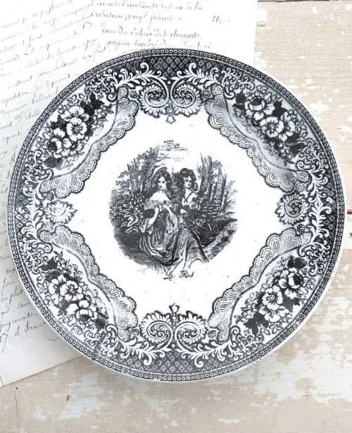 Antiek Frans bord "Août"