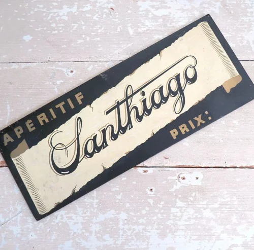 Oud Frans reclamebord "Apéritif Santhiago"