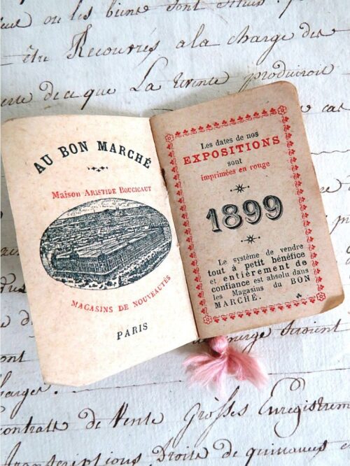 Antiek Frans kalenderboekje 1899 "Au Bon Marche"