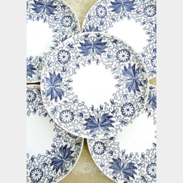 Set ( 6 stuks) dinerborden Boch Freres Keralux -blauw