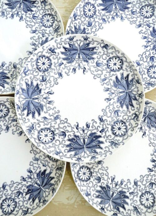 Set ( 6 stuks) dinerborden Boch Freres Keralux -blauw