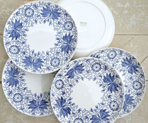 Set ( 6 stuks) dinerborden Boch Freres Keralux -blauw