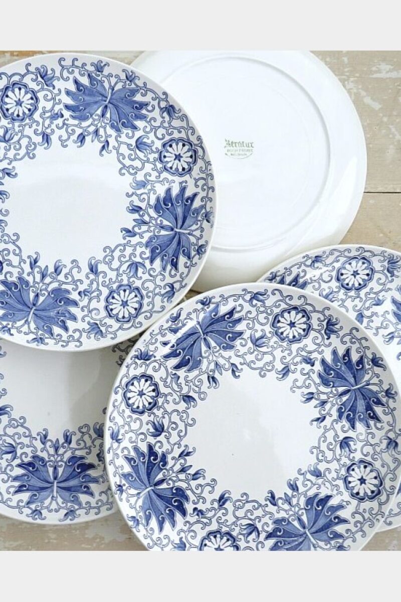 Set ( 6 stuks) dinerborden Boch Freres Keralux -blauw