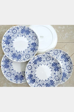 Set ( 6 stuks) dinerborden Boch Freres Keralux -blauw