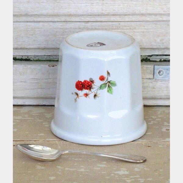 Franse vintage confiturepot (Revol) met verzilverde lepel